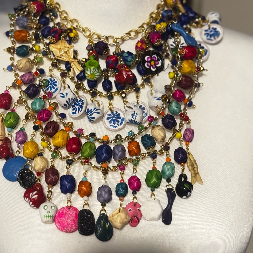 Mexican necklace-Mexican artesian necklace -3 in 1 Multicolor.